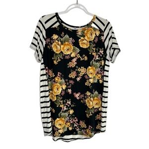 Cool Melon Striped and Floral Top XL
